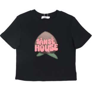 sanse女子运动休闲圆领短袖T恤SU245090