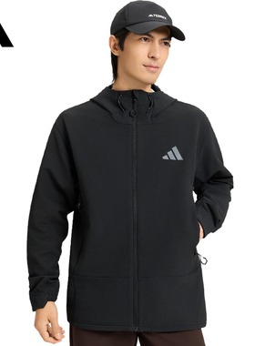 盛世长运阿迪达斯春季男子户外运动休闲连帽夹克外套KD9409