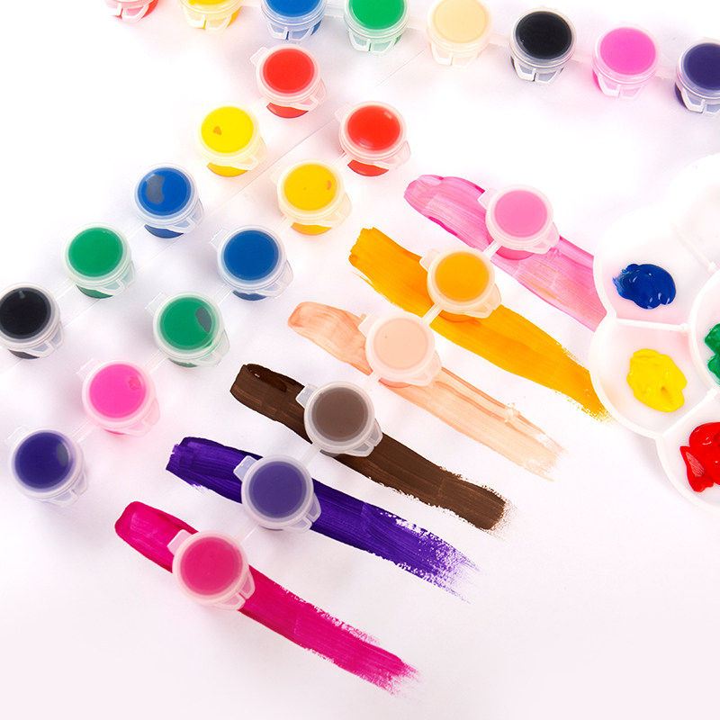 八联体丙烯颜料 儿童画画用品 六连体 幼儿园美术diy绘画涂鸦材料