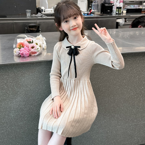 女童连衣裙春秋洋气公主毛衣裙子