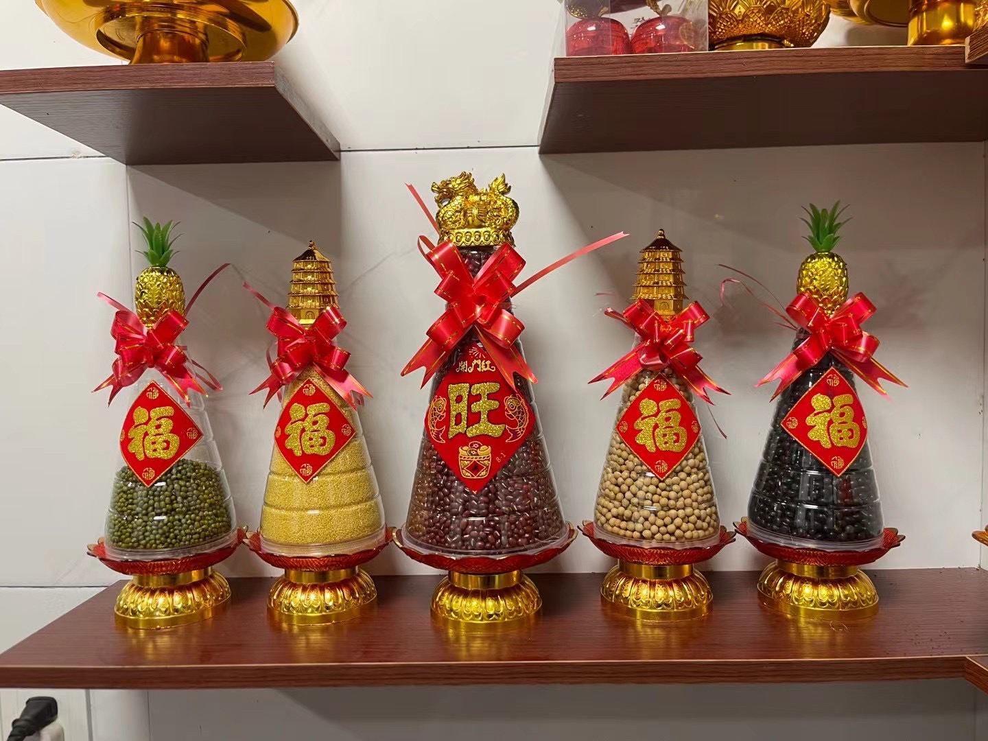 五谷丰登摆件乔迁之喜装饰品潮汕中秋透明斋菜塔18cm加厚雪糕筒