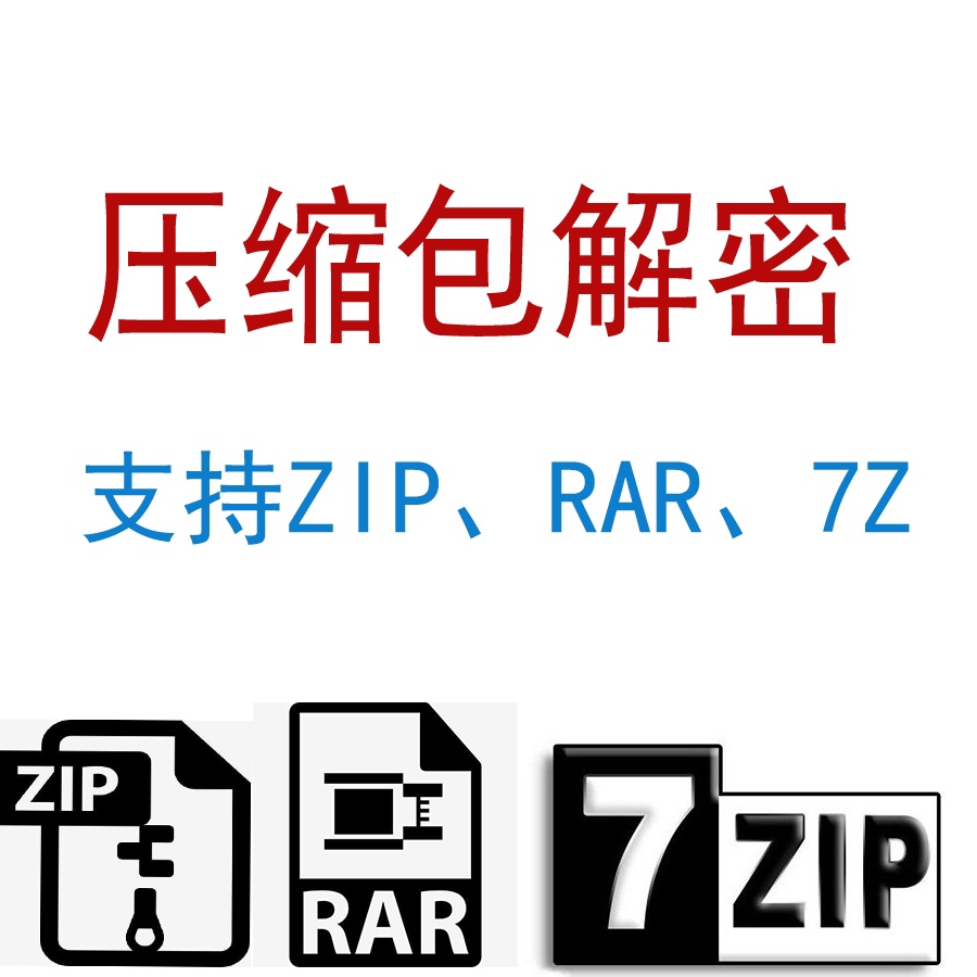 压缩包加密解密rar格式zip格式7z解密 商务/设计服务 设计素材/源文件 原图主图