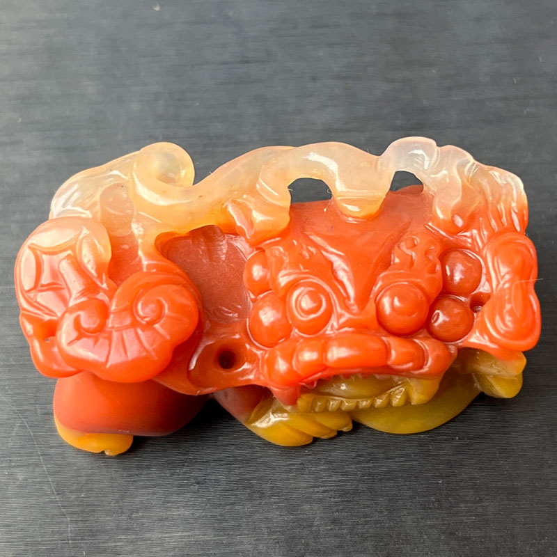 云南纯天然黄龙玉霸王貔貅招财进宝男女款吊坠手把件