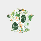 港风海边拍照夏威夷衬衣MIMY品牌新款 25夏季 清爽简约男女童花衬衫