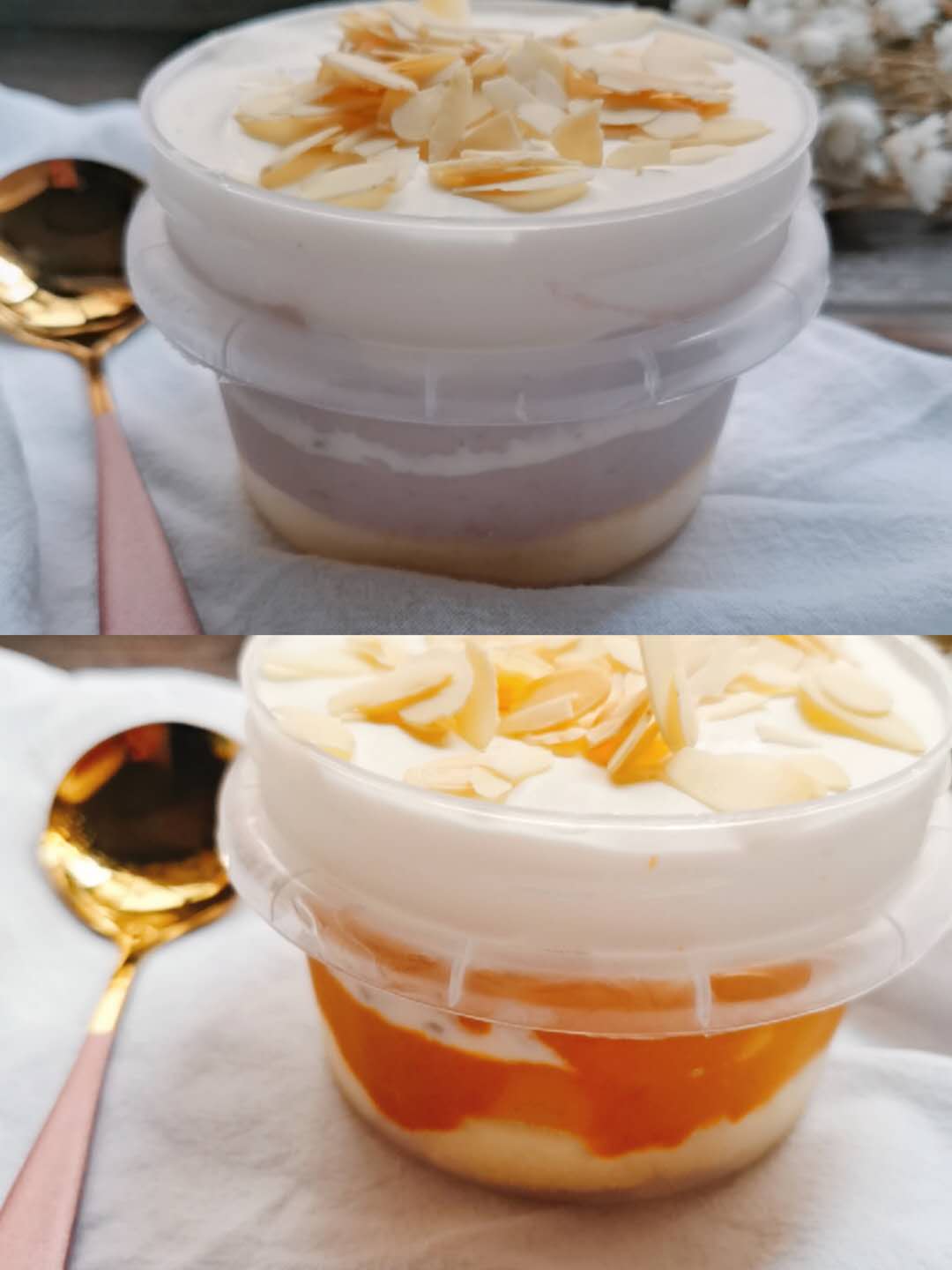 海盐芝士奶盖 无蔗糖芋泥南瓜贝贝奶酪 杏仁片低甜罐子蛋糕赤藓糖