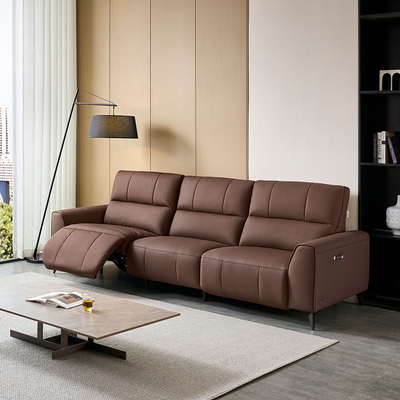 左右真皮功能沙发小户型电动轻奢意式极简零靠墙客厅真皮沙发6073