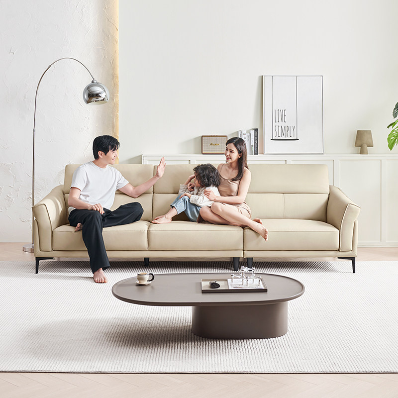 左右真皮沙发客厅意式极简轻奢头层牛皮2026新款高端奢华直排6043