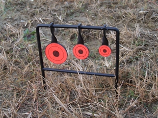 促销清库存靶子轻便三靶位金属自动复位CS射击训练实弹弹弓