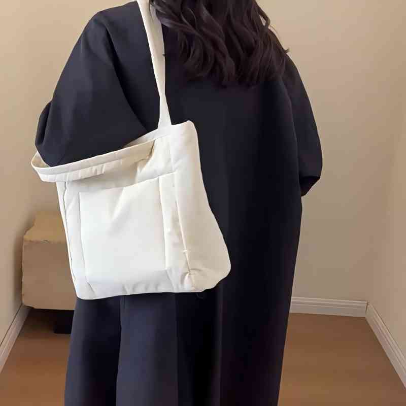 托特包大容量女士单肩腋下包纯色通勤学生帆布手提袋新款布兜子