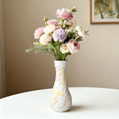 景德镇陶瓷花瓶摆件手工冰淇淋肌理水培花器马卡龙色系艺术装 饰品