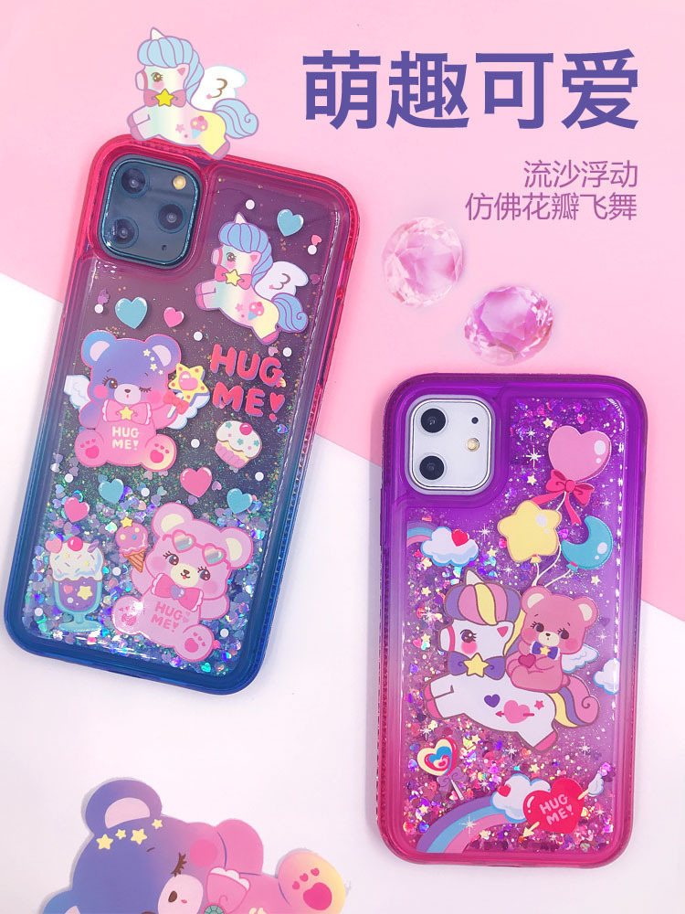 抱我熊日本全包水钻石手机壳