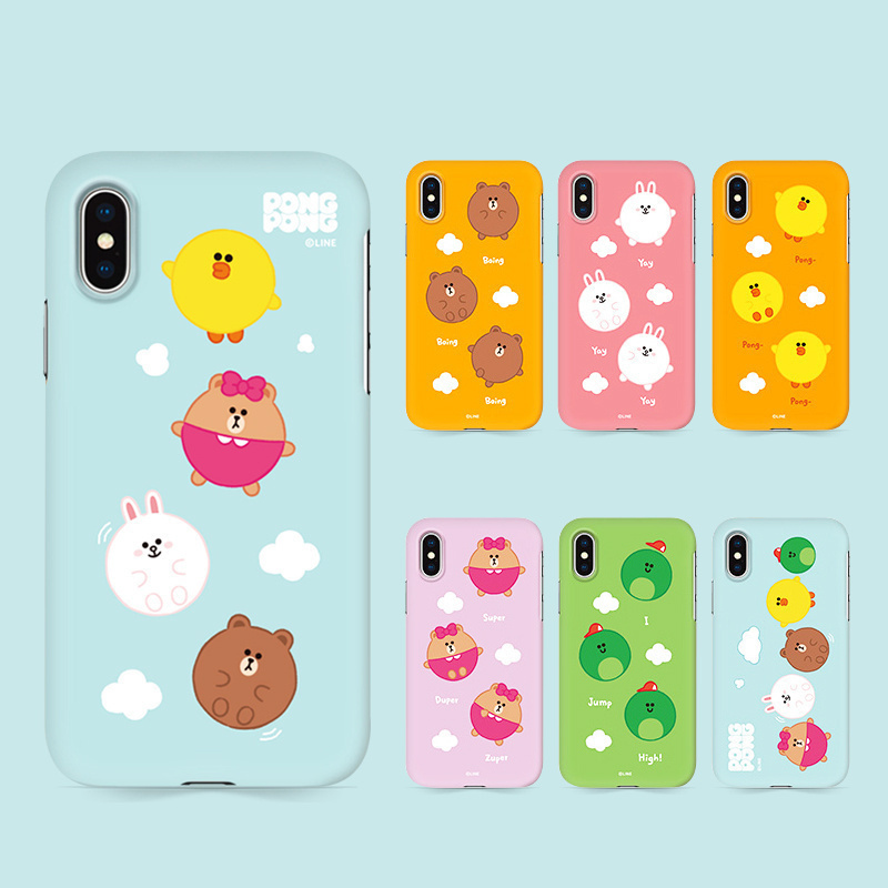 LINEFRIENDS布朗熊iPhoneXS MAX单层硬壳XR手机壳苹果8plus保护套