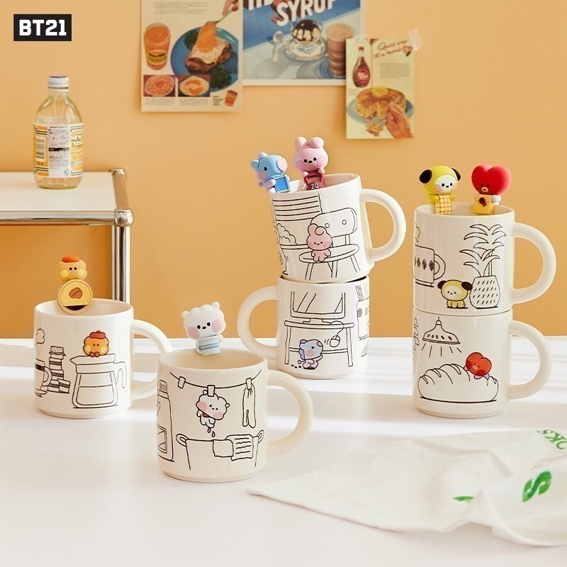 BT21陶瓷马克杯桌面办公水杯茶杯
