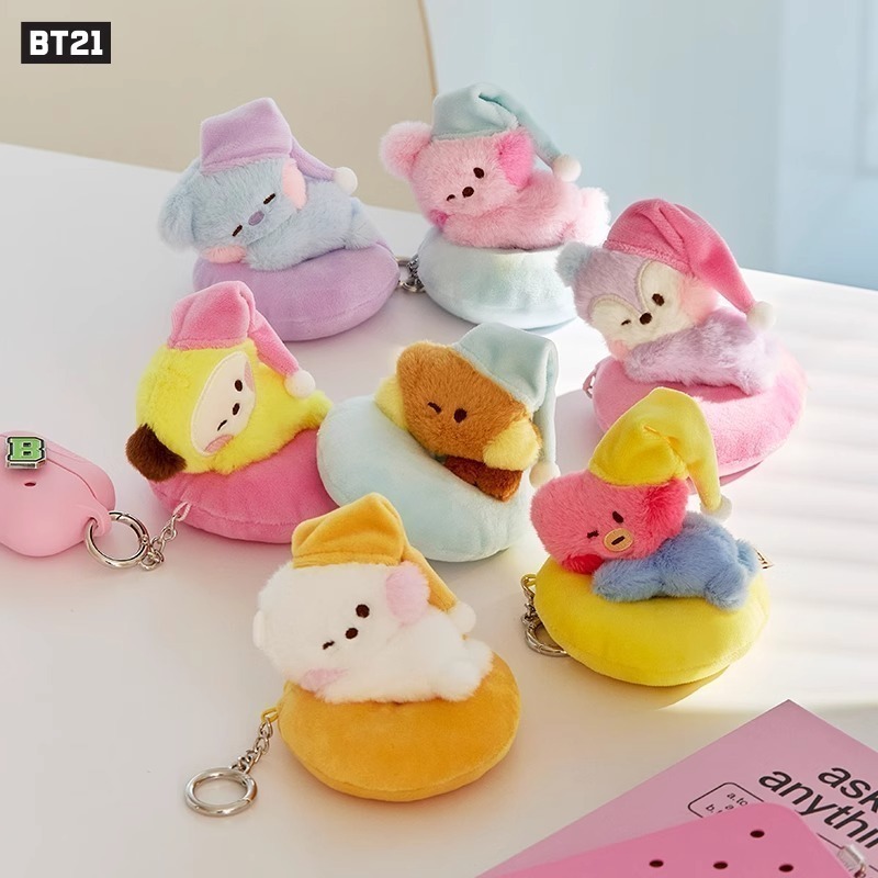 BT21防弹少年团minini松弛系列毛绒公仔钥匙扣包挂件可爱玩偶礼物
