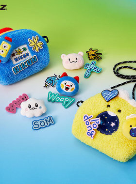 TRUZ TREASURE Collection系列毛绒徽章3件套包包配饰可爱胸针女