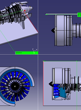 发动机PW1000G3D打印涡扇发动机3D模型