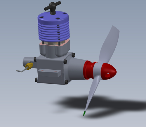 5cc ETA 型号柴油发动机3D模型