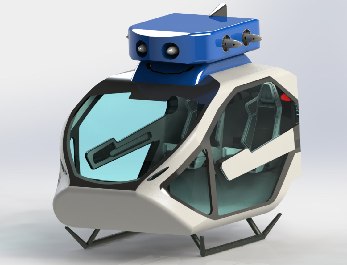 双人EVTOL座舱造型 3d图