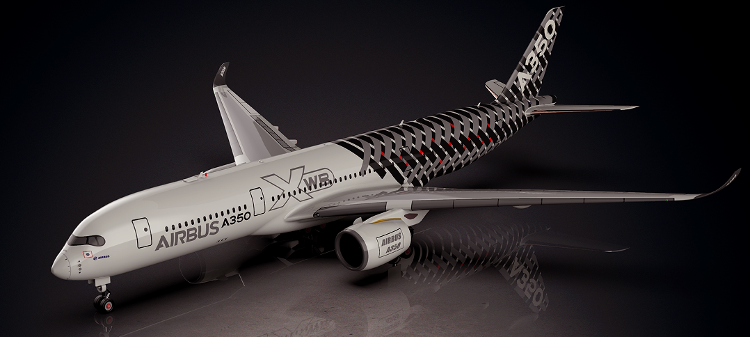 空客airbus a350 xwb空客飞机模型3d