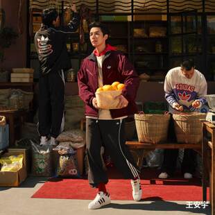 JN3791 JN3790 阿迪达斯长裤 男三叶草蛇年CNY复古休闲宽松直筒裤