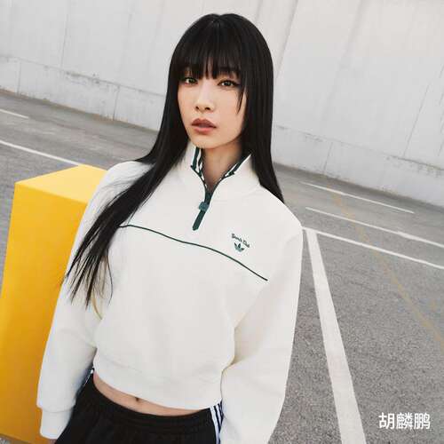 阿迪达斯2025春三叶草新款女卫衣半拉链运动套头衫JM8013 JM8014