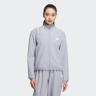 阿迪达斯2025女梭织夹克防风温暖立领运动健身外套KA7076 KA7075