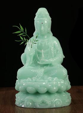 玉石南海观音菩萨佛像摆件