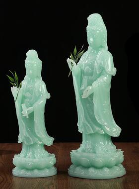 玉石南海观音菩萨佛像摆件