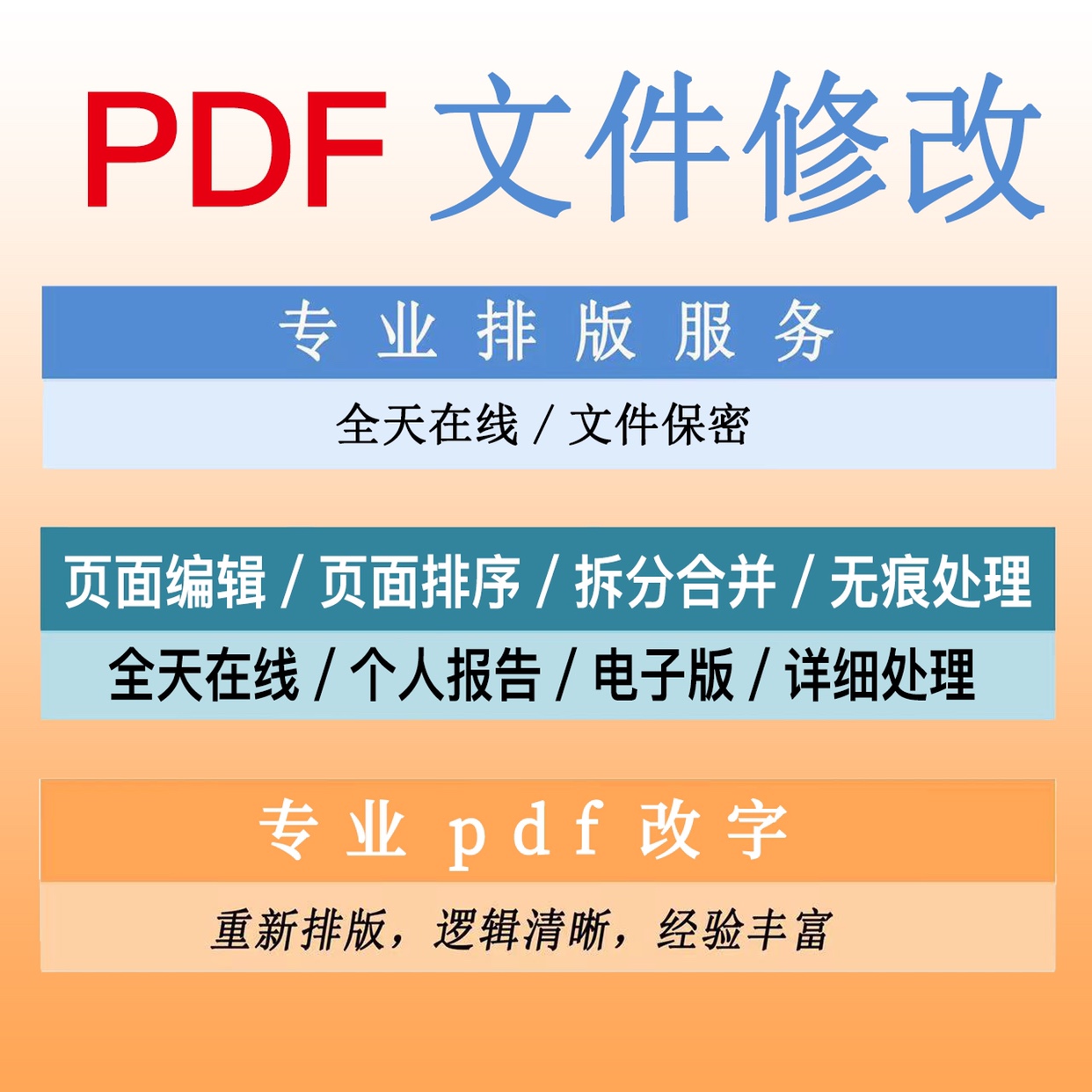 专业p图广告报纸修图批图无痕改PDF图片字主图修改图片处理