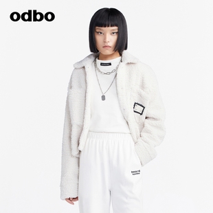 夹克 新款 欧迪比欧原创设计仿羊羔毛小香风外套女秋冬季 odbo