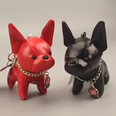 法斗狗狗熊兔子PU公仔挂件小饰品公仔玩偶汽车书包钥匙扣绳扣包包