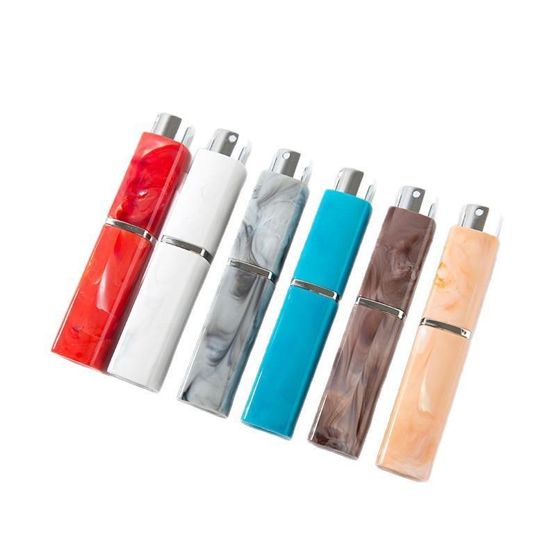 香水分装瓶便携式喷雾瓶方形大理石纹旋转瓶10ml