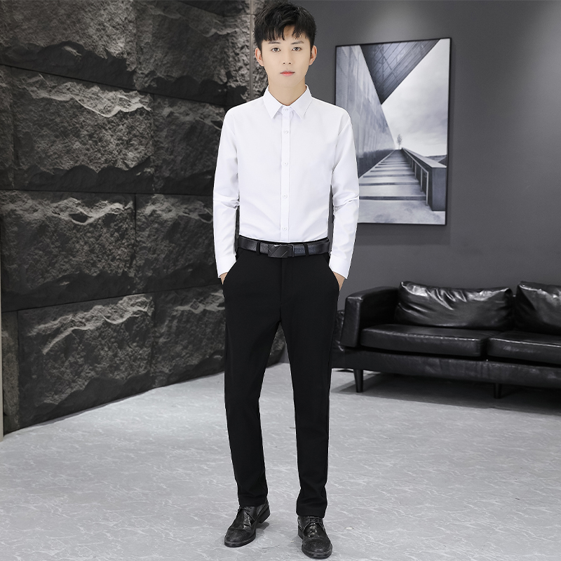 白衬衫西裤套装长袖修身