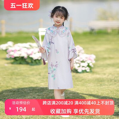 民国风女童汉服旗袍古风唐装