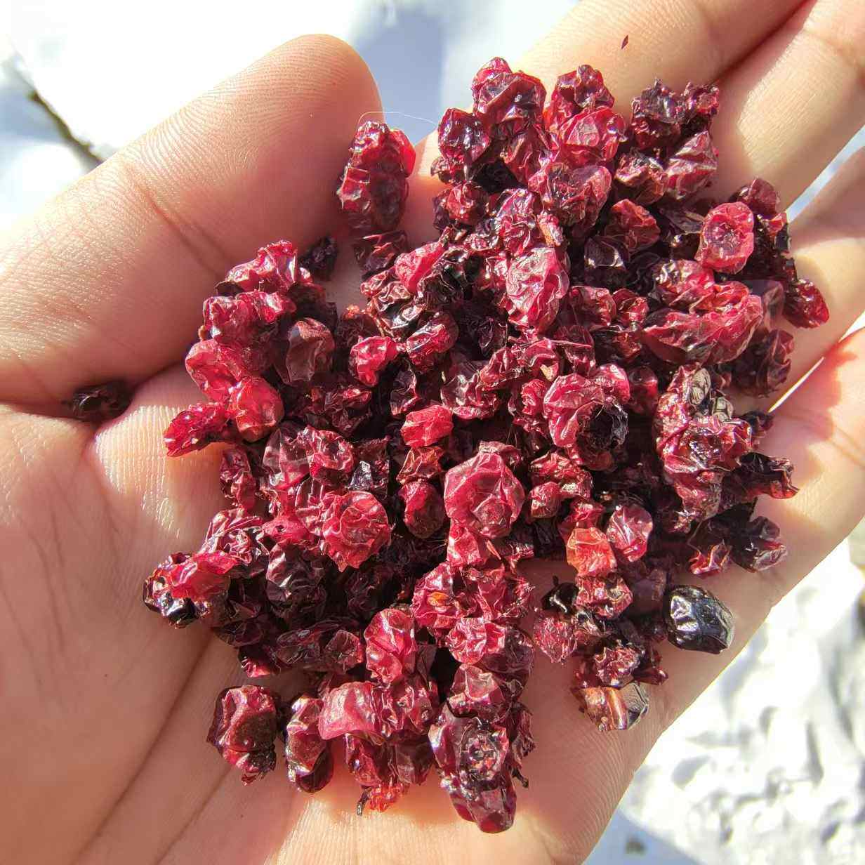 大兴安岭野生原味蔓越莓果干自然晾晒北国红豆果干泡水不加糖很酸