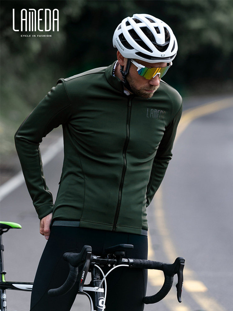 Lampada autumn and winter fleece cycling suit suit men windproof warm mountain road bike bicycle long sleeve jacket
