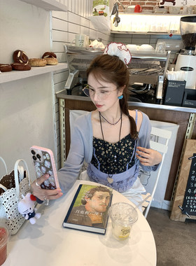 蓝汐花影可叠穿少女感小吊带