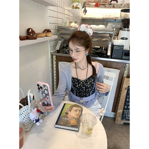 蓝汐花影可叠穿少女感小吊带