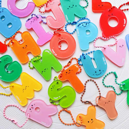 亚克力字母钥匙扣挂件多色