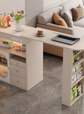 北欧现代简约吧台桌岩板客厅沙发休闲储物隔断柜高脚长条桌