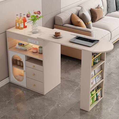 北欧简约岩板储物隔断吧台