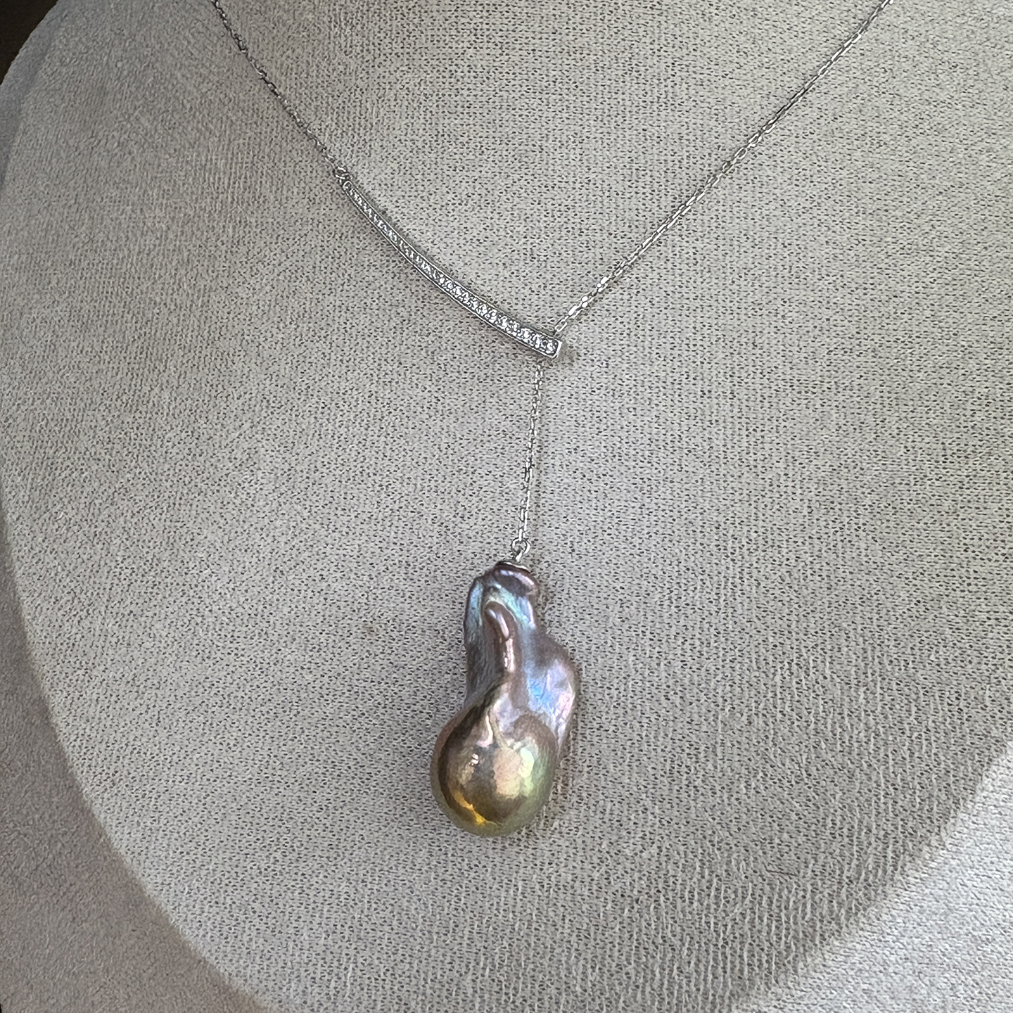 炫紫巴洛克锦鲤项链925银镀白金