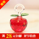 饰品圣诞节生日礼物家居简约工艺品 水晶苹果树摆件挂钩苹果挂饰装