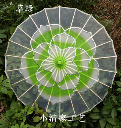 贴钻闪光茉莉花开舞蹈道具伞 茉莉情怀跳舞演出伞旗袍走秀工艺伞