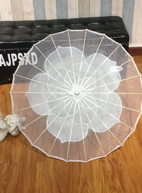 茉莉花开演出舞蹈伞 透明丝中国风古典旗袍秀伞绸布跳舞道具伞