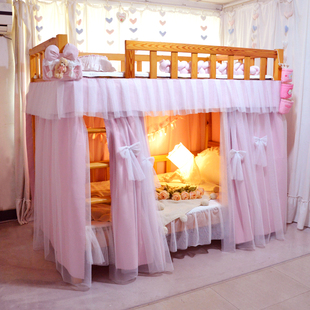 家用儿童床蚊帐高低床遮挡帘子母床下铺遮光床帘上下床公主遮光帘