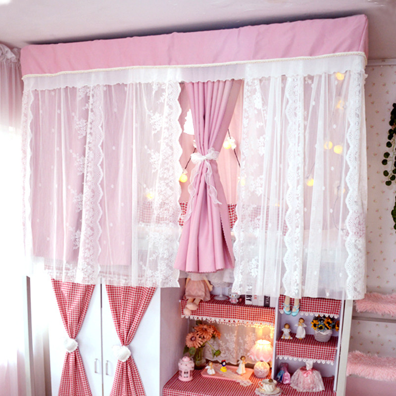 大学生宿舍床帘蚊帐一体式上铺下铺遮光男女寝室两用加密支架加厚