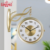 丽盛北欧时尚 双面挂钟客厅个性 轻奢创意钟表现代简约家用静音时钟