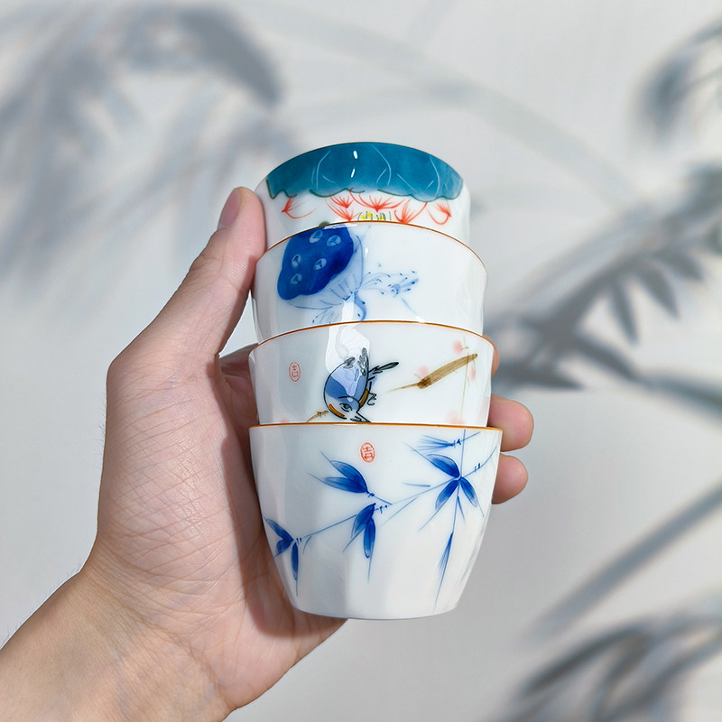 陶瓷功夫手绘大号茶杯