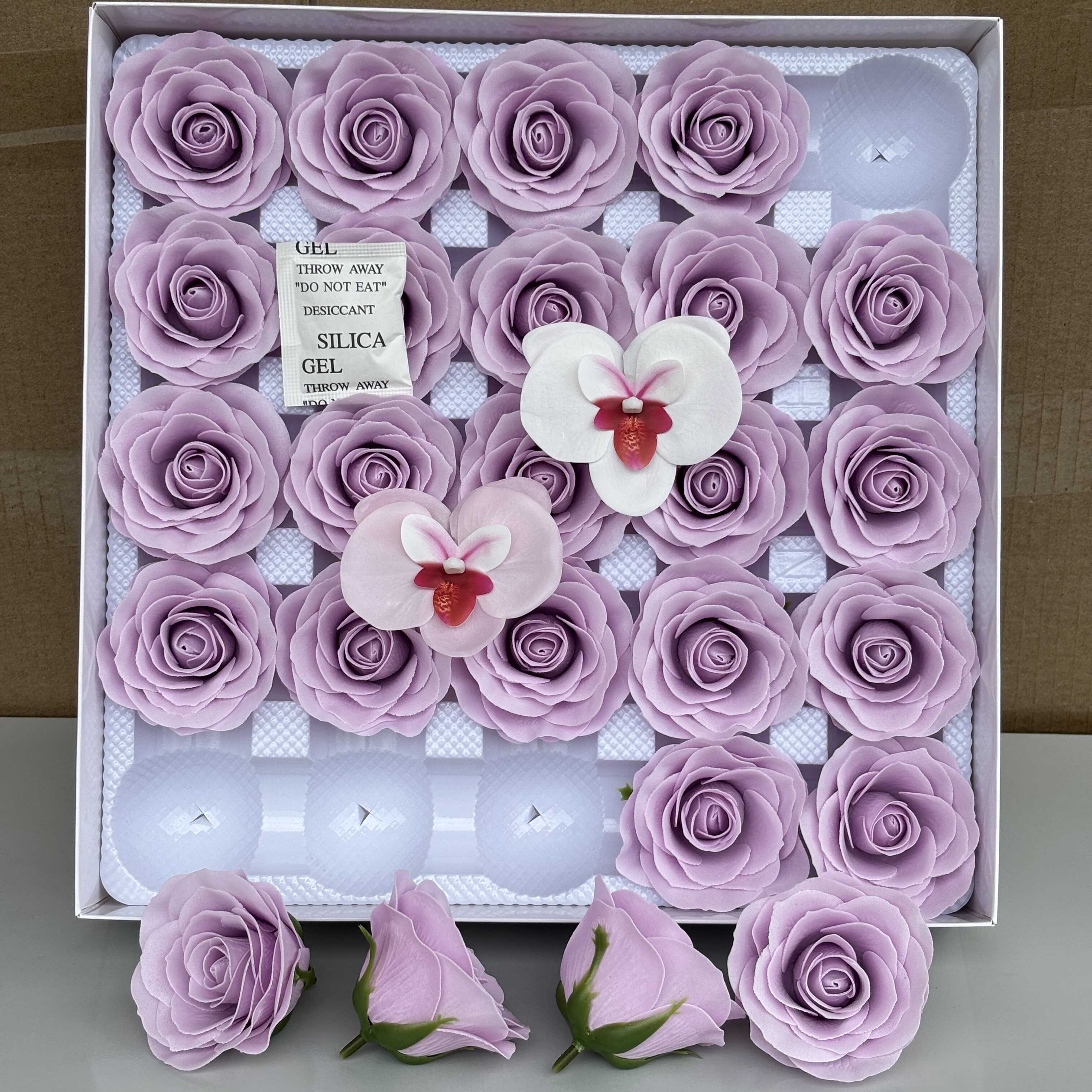 25朵苏醒玫瑰香皂花花头 DIY永生花束材料 520生日婚礼 家居装饰